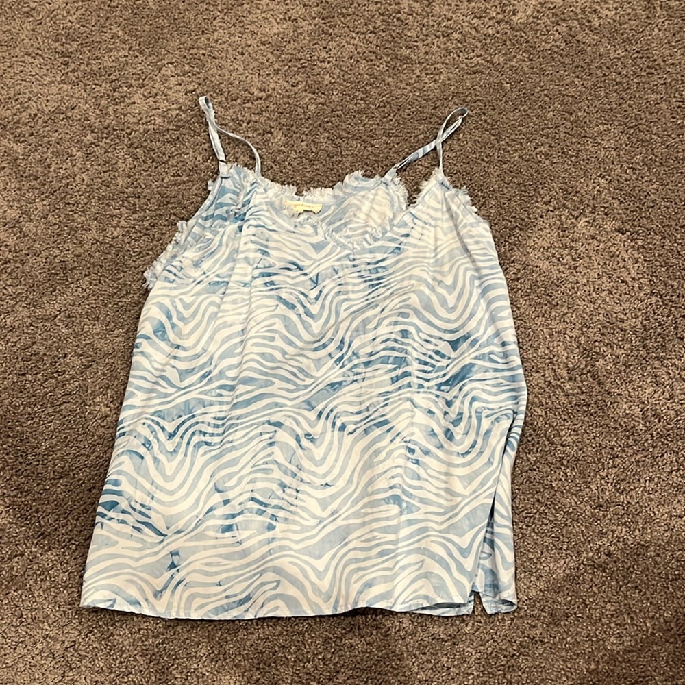 blue thin strap tank top size M